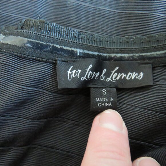 FOR LOVE & LEMONS Celeste Moire Rhinestone Trim Bow Mini Dress 80s Party Size S - Picture 12 of 13